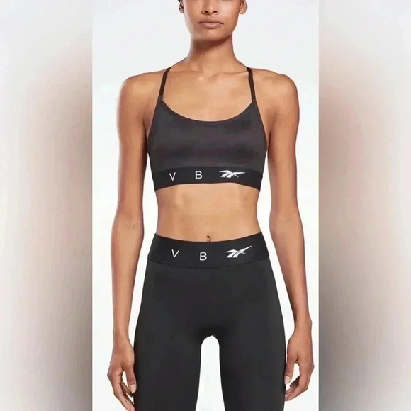 NWT Reebok X Victoria Beckham  adjustable athletic casual yoga black bra top L - Picture 5 of 5